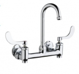 Chicago Faucets 640-GN1AE1-317YAB Sink Faucet, 8'' Wall W/ Stops